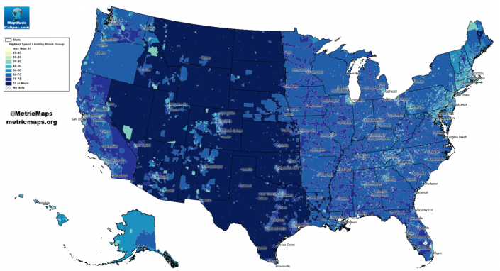 Where ‘speeding’ is legal A map of maximum limits across the U.S